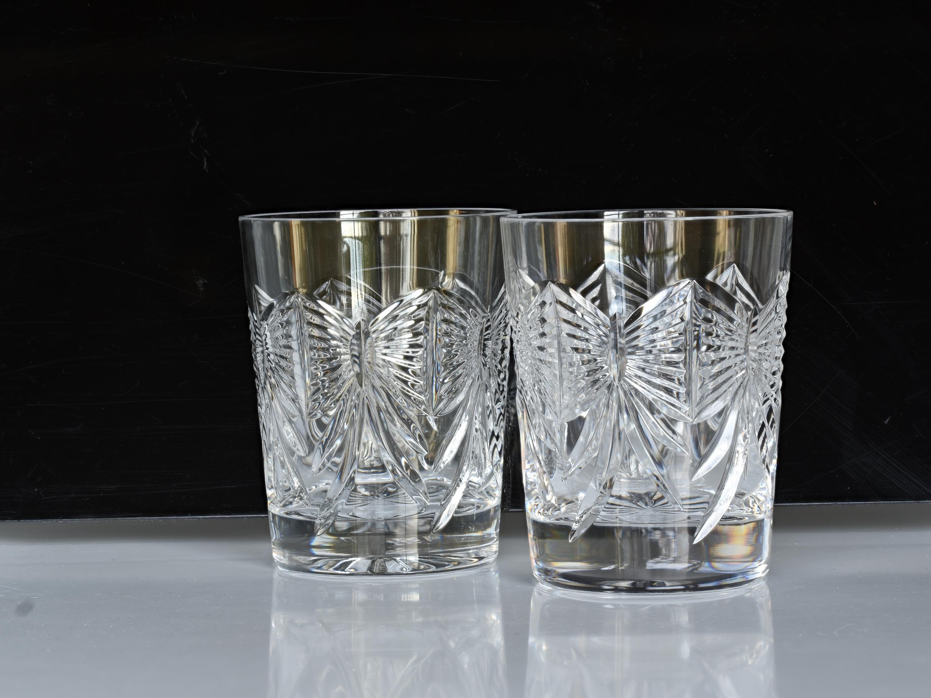 Vintage Waterford Cut Crystal Cocktail Glasses, Set of 2, Pristine Condition