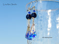 Sapphire Blue Dichroic Sterling Silver Dangle Earrings