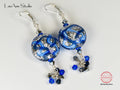 Murano Glass Beaded Earrings: Sterling Silver, Handmade, Sapphire Blue Dangles