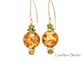 Lampwork Murano Glass Rose Earrings: 14kt Gold Filled, Venetian Beads