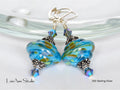 Shades of Blue OOaK Lampwork Earrings, Artisan Glass Earrings, Sterling Silver, Gift for Her