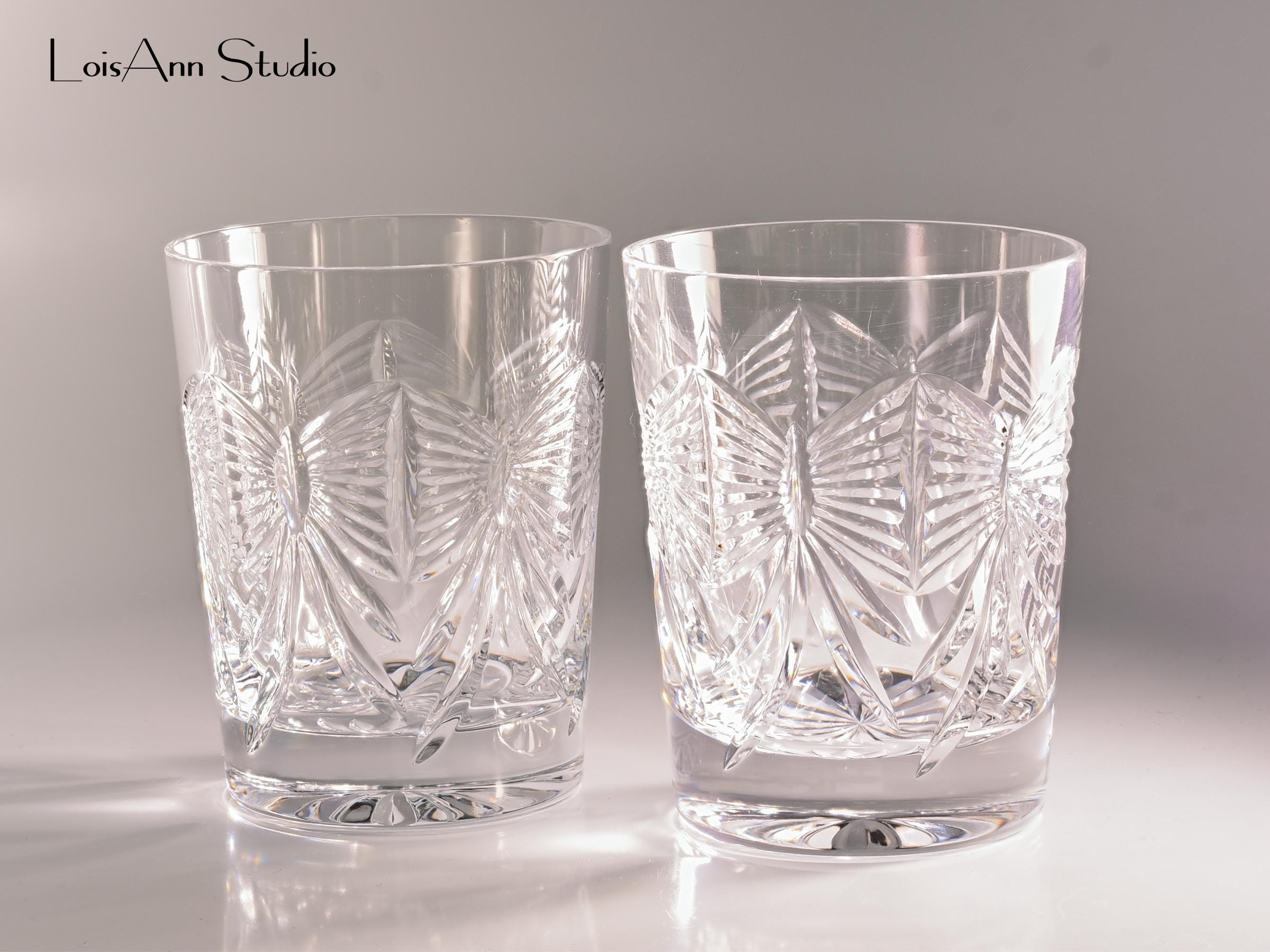 Vintage Waterford Cut Crystal Cocktail Glasses, Set of 2, Pristine Condition
