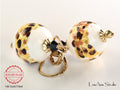 Animal Print Murano Glass Earrings: 14kt Gold Filled Lever Backs, Hand Torched Glass