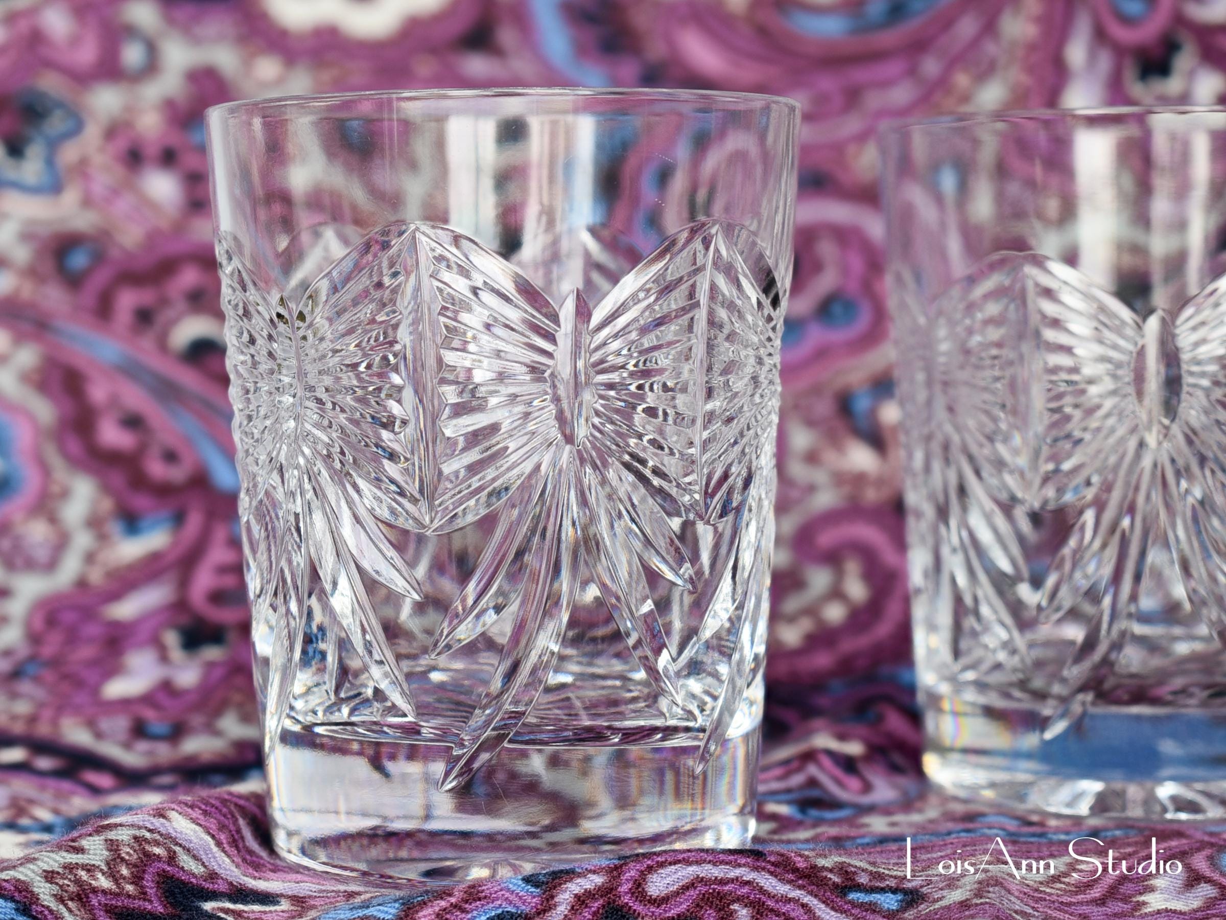 Vintage Waterford Cut Crystal Cocktail Glasses, Set of 2, Pristine Condition