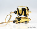 Murano Glass Earrings: 24kt Gold & Black, 14kt Gold Filled Leverbacks