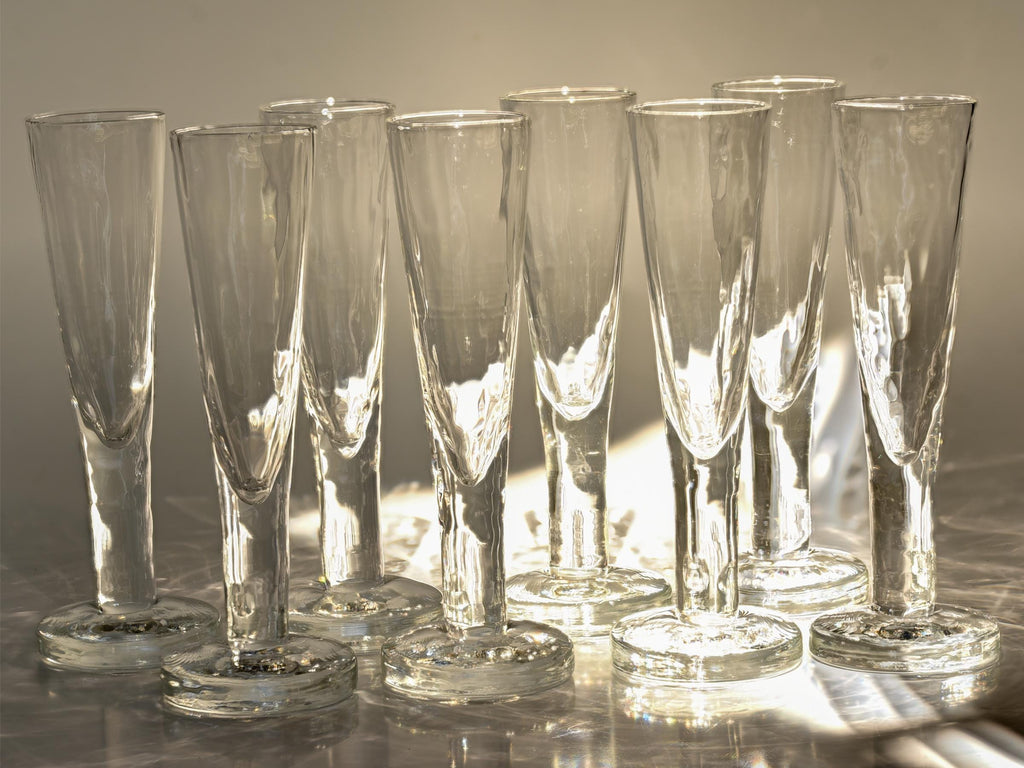 Vintage Swedish Pukeberg Rustica:  Dessert Wine Glasses, Set of 8, Six Inches Tall