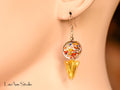 Murano Multi Color Earrings, Klimt Style, Beaded, 14kt Gold Filled, Gift for Her