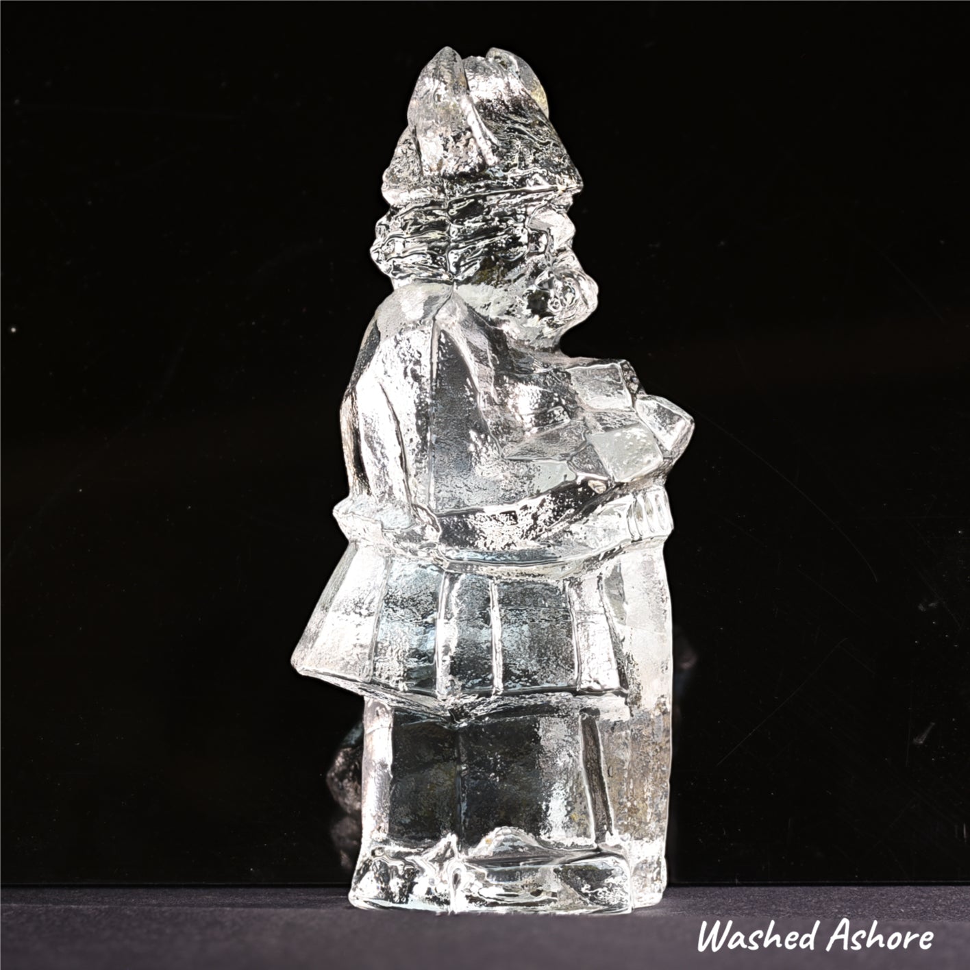 1960s Vintage Pukeberg Sweden Blown Glass Viking Figurine