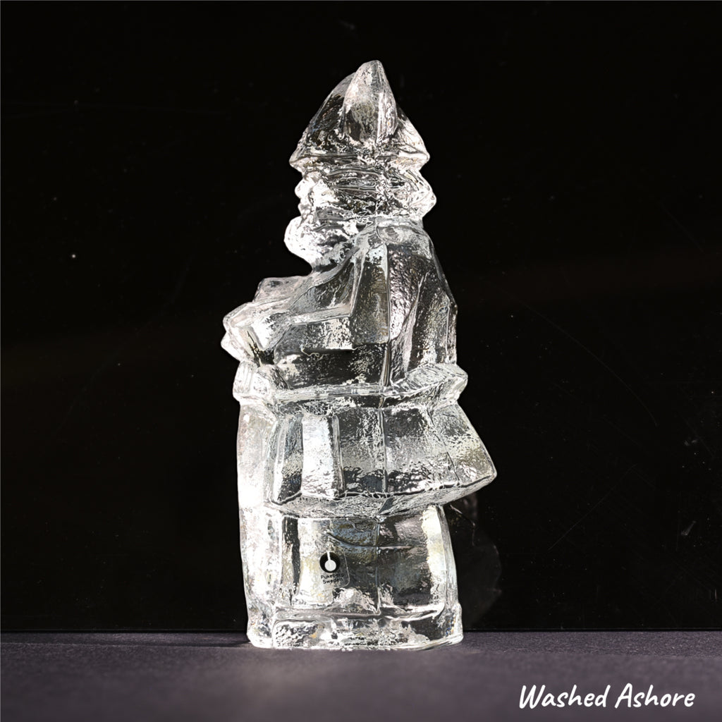 1960s Vintage Pukeberg Sweden Blown Glass Viking Figurine