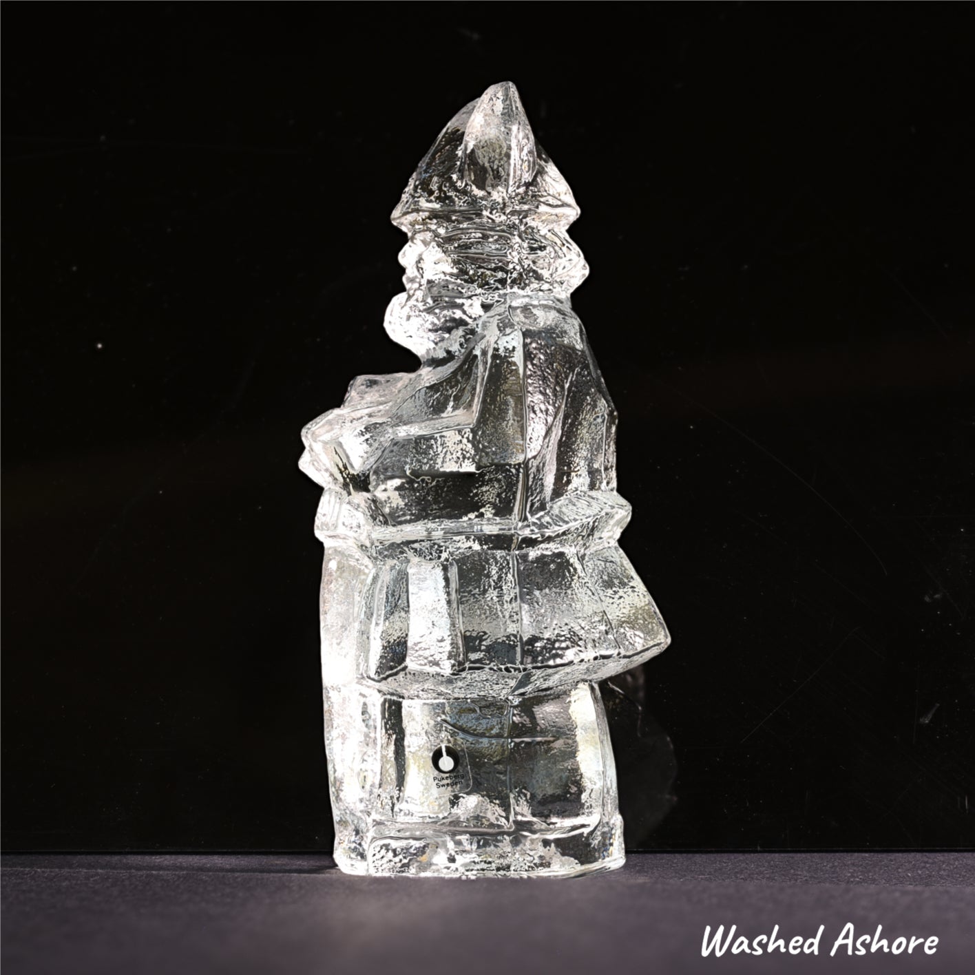 1960s Vintage Pukeberg Sweden Blown Glass Viking Figurine